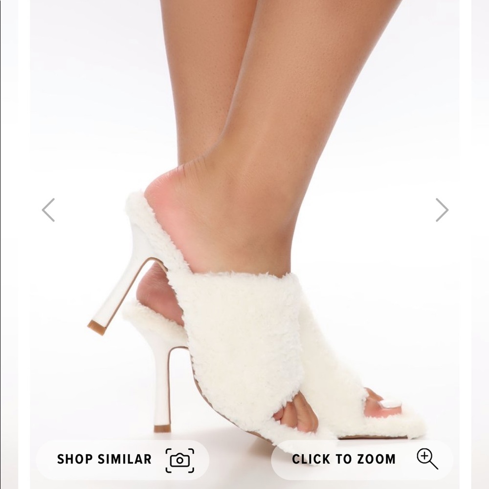Fashion Nova Fur square toed heels